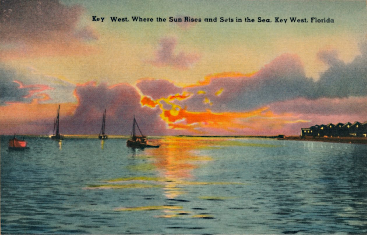 Key West. Hvor solen står op og går ned i havet, Key West, Florida, c1940