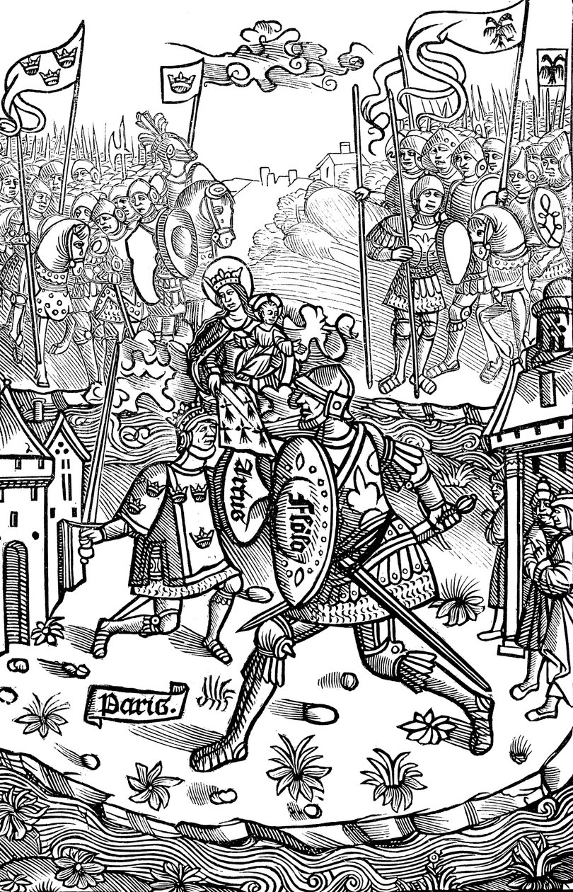 Kong Arthur kæmper mod en kæmpe, 1514 af Unbekannt