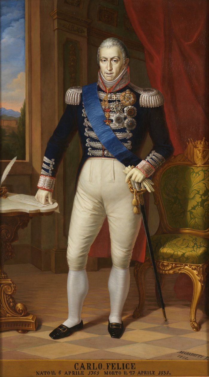 Kong Charles Felix af Sardinien 1765-1831 af Unbekannt