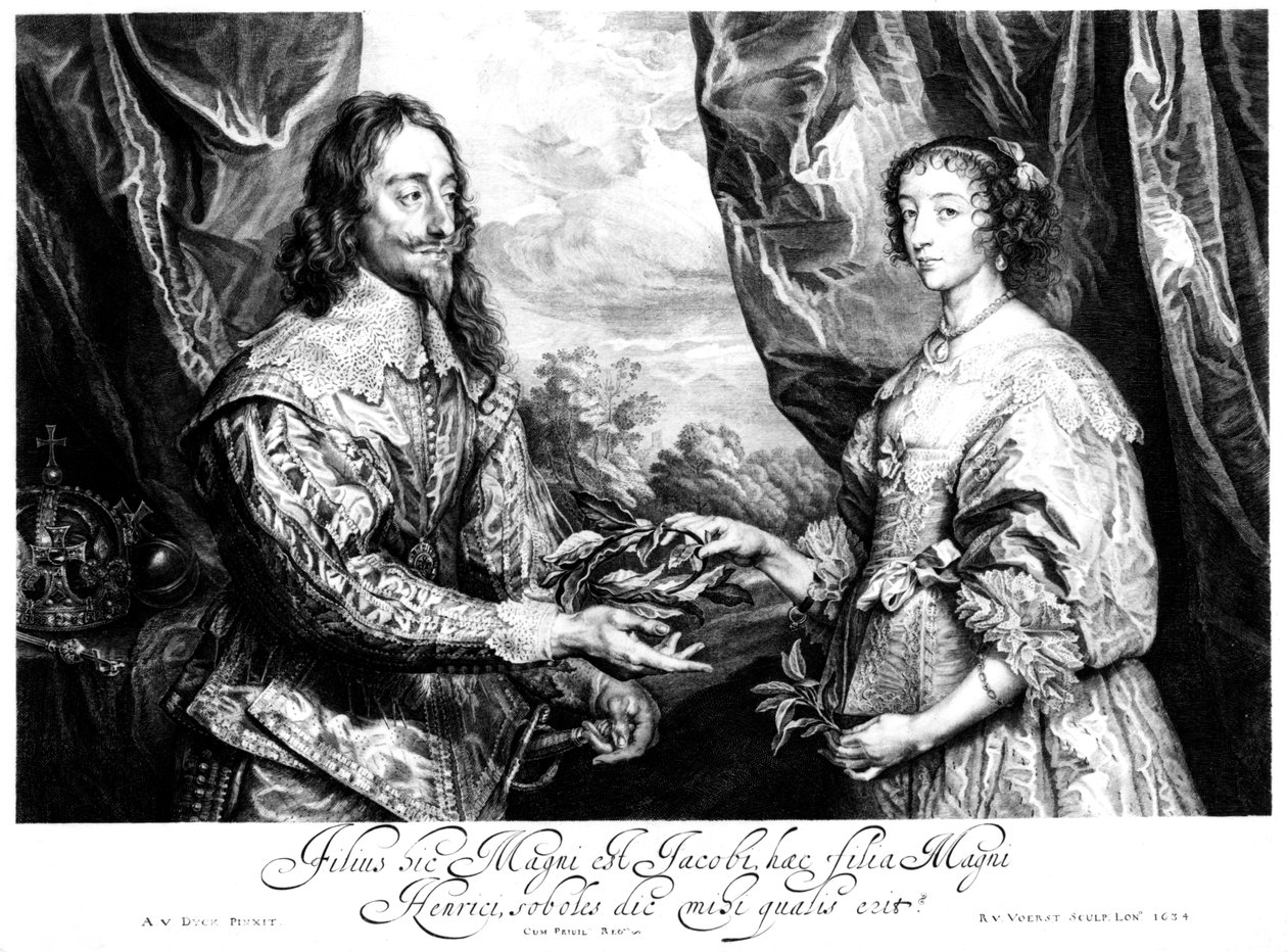 Kong Charles I 1600-1649 og Dronning Henrietta Maria 1609-1669 af Unbekannt