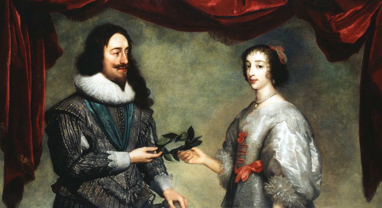 Kong Charles I 1600-1649 og Dronning Henrietta Maria 1609-1669 af Unbekannt