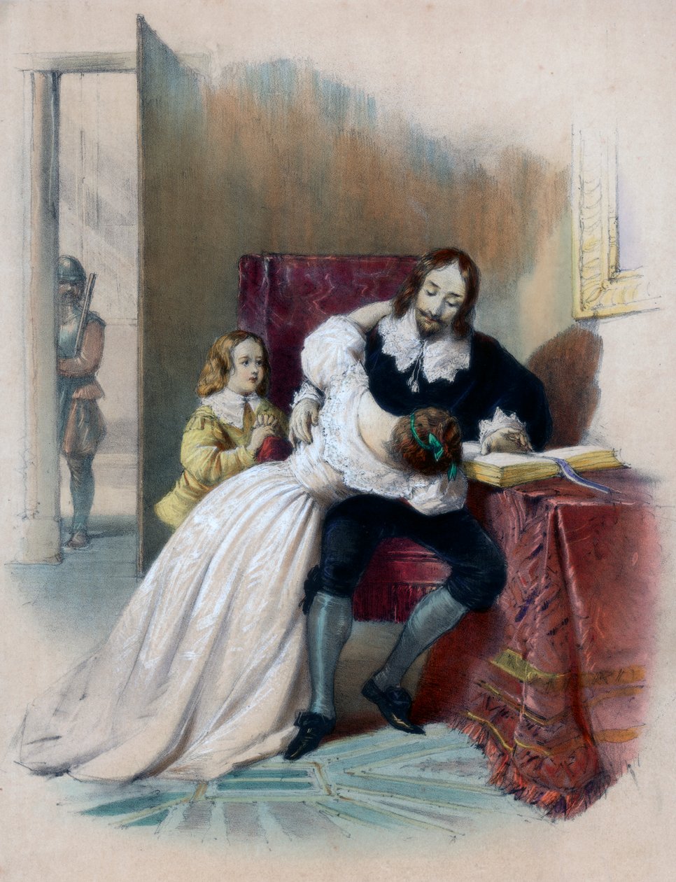 Kong Charles I 1600-1649 skilles fra sine børn, 1838 af Unbekannt