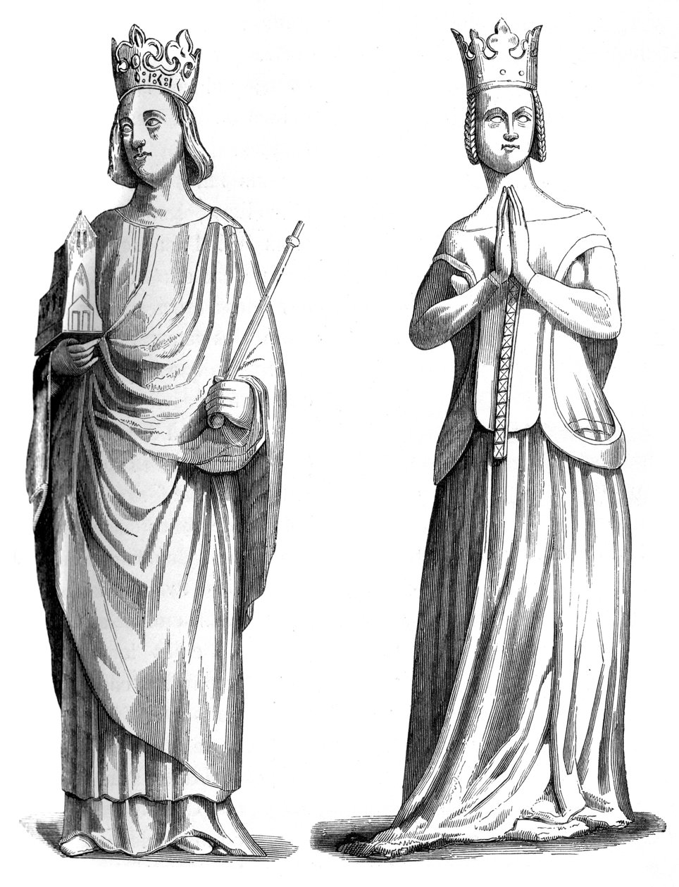 Kong Charles V af Frankrig 1337-1380 og Joanna af Bourbon 1338-1378, 1849 af Unbekannt