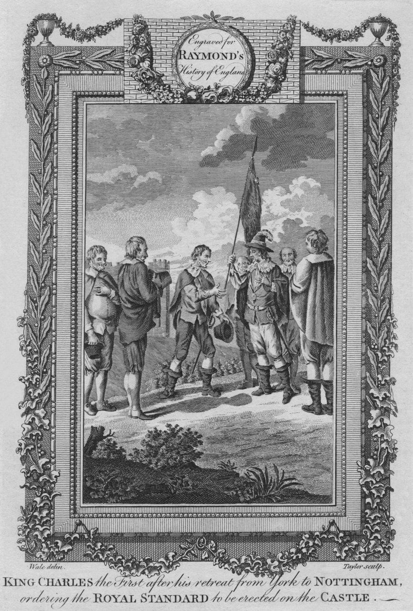 Kong Charles den Første efter sit tilbagetog fra York til Nottingham, c1787 af Unbekannt