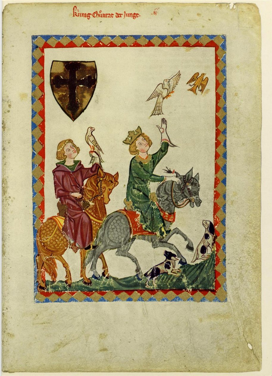 Kong Conrad den Yngre fra Codex Manesse, mellem 1305 og 1340 af Unbekannt