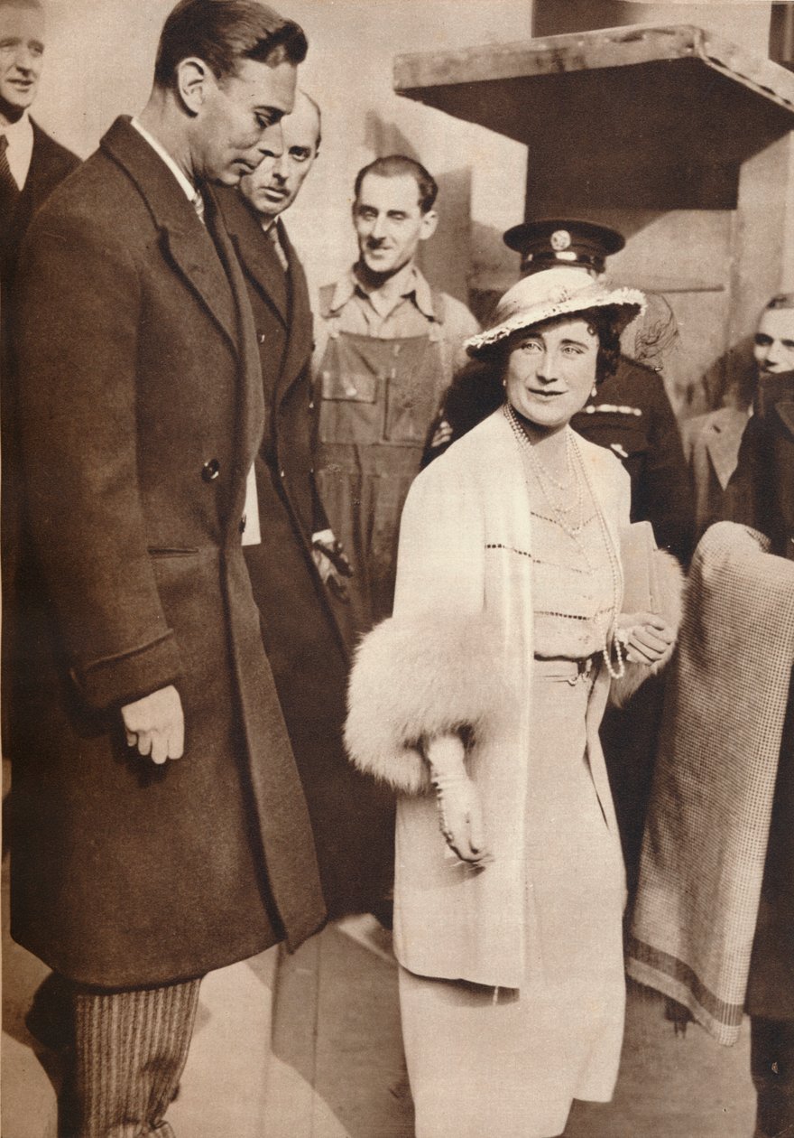 Kong George VI og dronning Elizabeth forlader en genoptagelse fra deres kroning, 1937 af Unbekannt