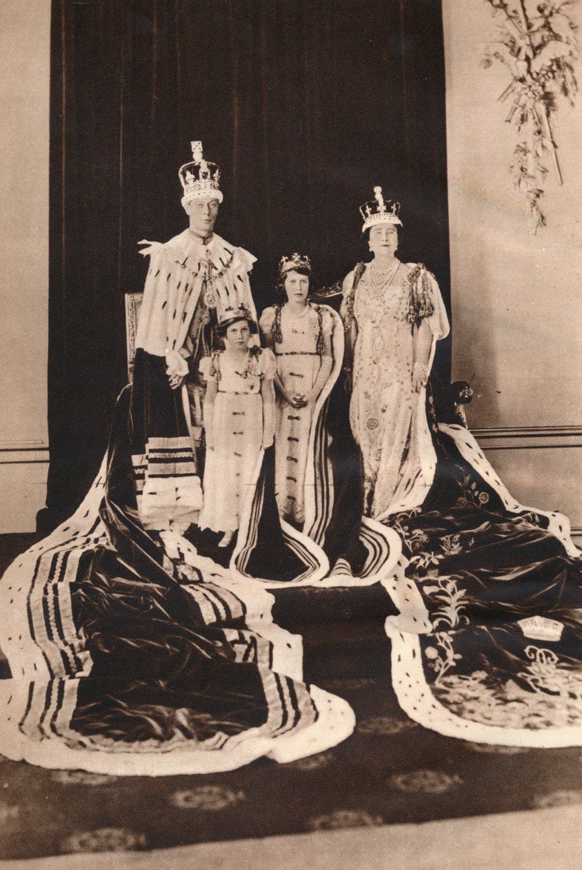 Kong George VI og dronning Elizabeth på deres kroningsdag, 1937. af Unbekannt