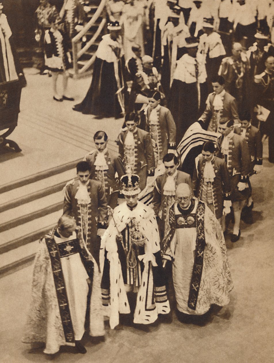 Kong George VI forlader klosteret den 12. maj 1937 af Unbekannt