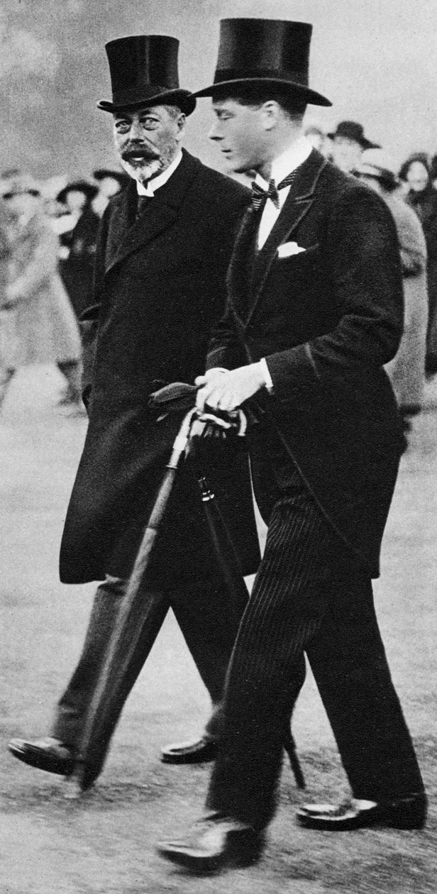 Kong George V og hans søn, prins Edward, hertug af Windsor, 1930