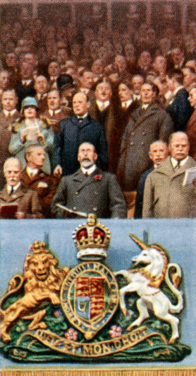 Kong George V ved pokalfinalen, Wembley, 23. april, 1927, c1935 af Unbekannt