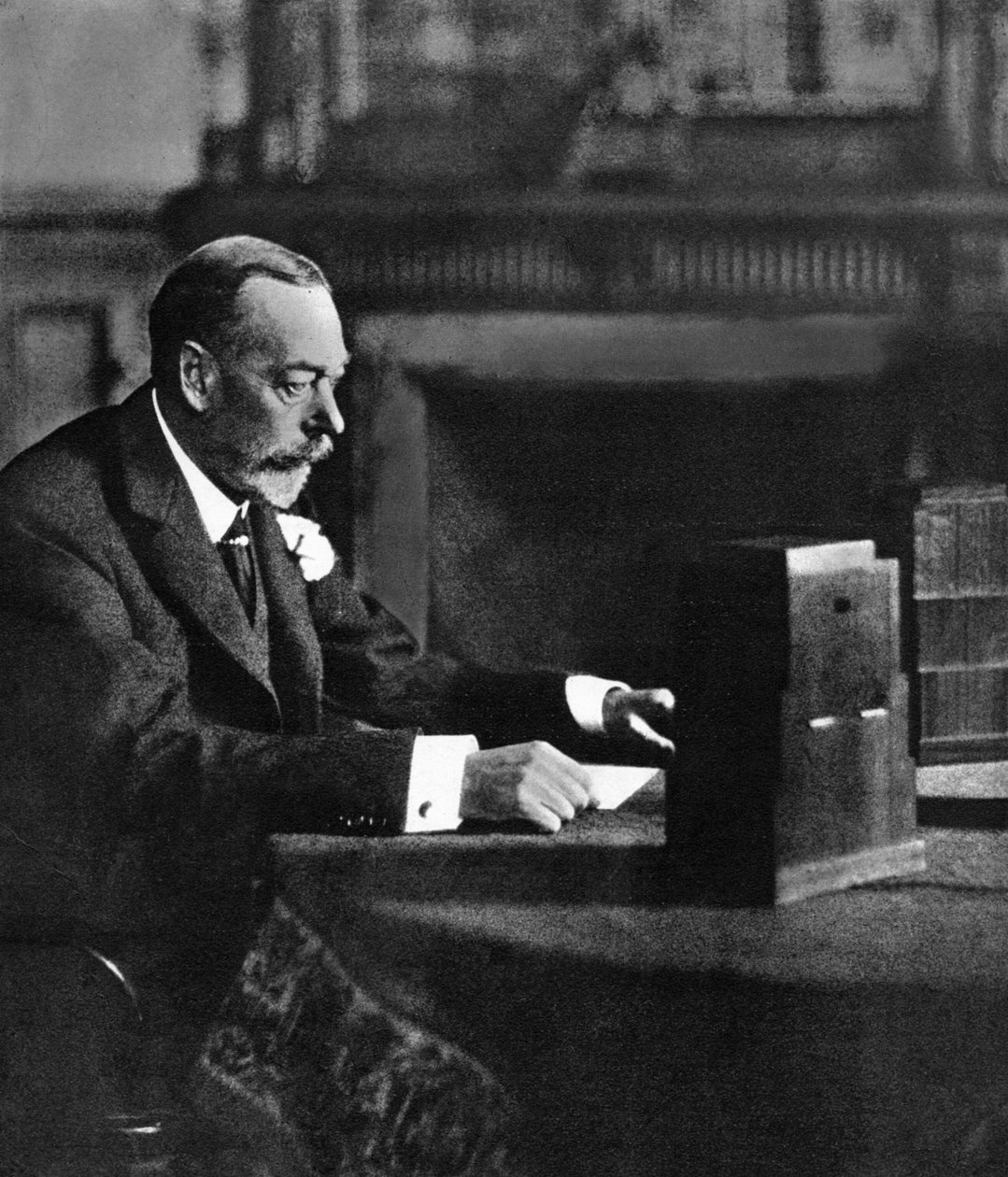 Kong George V sender til imperiet juledag, Sandringham, 1935 af Unbekannt