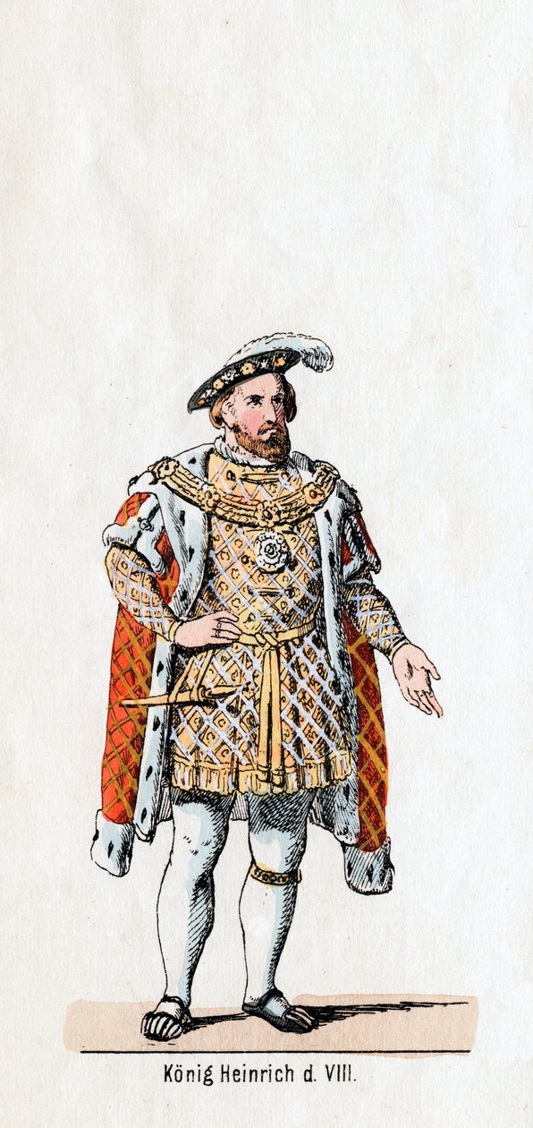 Kong Henry VIII af England, kostumedesign til Shakespeares skuespil, Henry VIII, 1800-tallet af Unbekannt