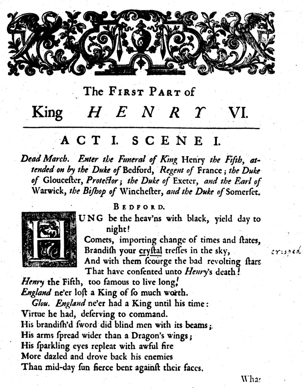 Kong Henrik VI. Akt 1. Scene 1, c1723, 1946 af Unbekannt