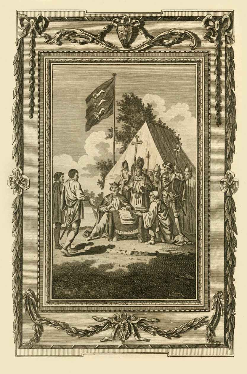 Kong John underskrev Magna Charta, 5. juni 1215, 1783. af Unbekannt