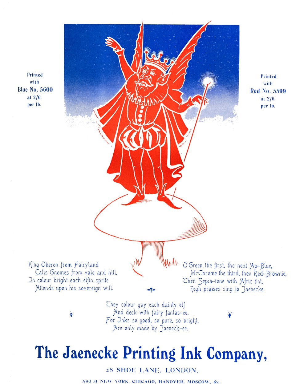 King Oberon - The Jaenecke Printing Ink Company, 1907 af Unbekannt
