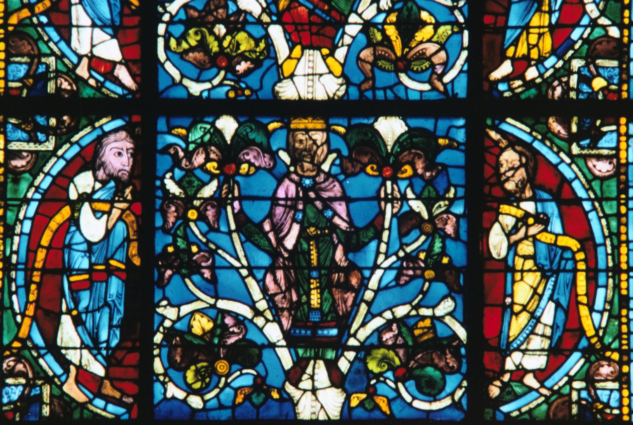 Kong Salomon, farvet glas, Chartres Cathedral, Frankrig, 1145-1155 af Unbekannt