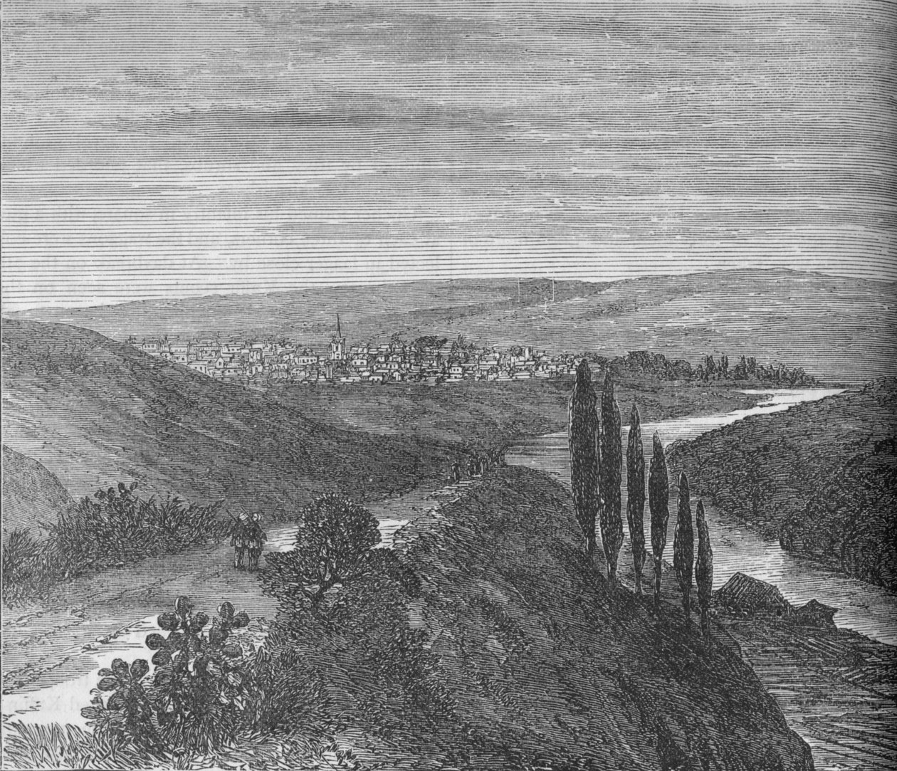King Williams Town, fra nær Akvædukten, c1880 af Unbekannt