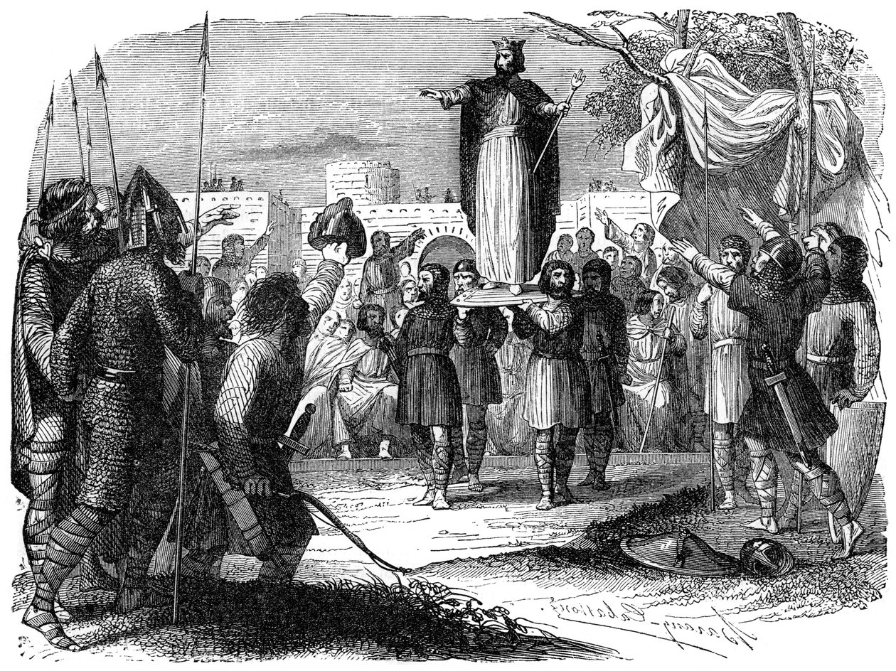 Frankernes konge bliver båret på et skjold, 1882-1884 af Unbekannt