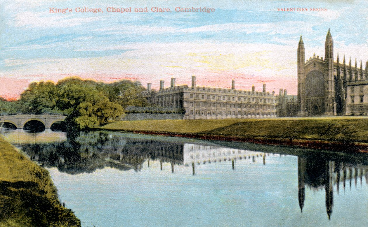Kings College, Kings College Chapel og Clare College, Cambridge, begyndelsen af det 20. århundrede af Unbekannt
