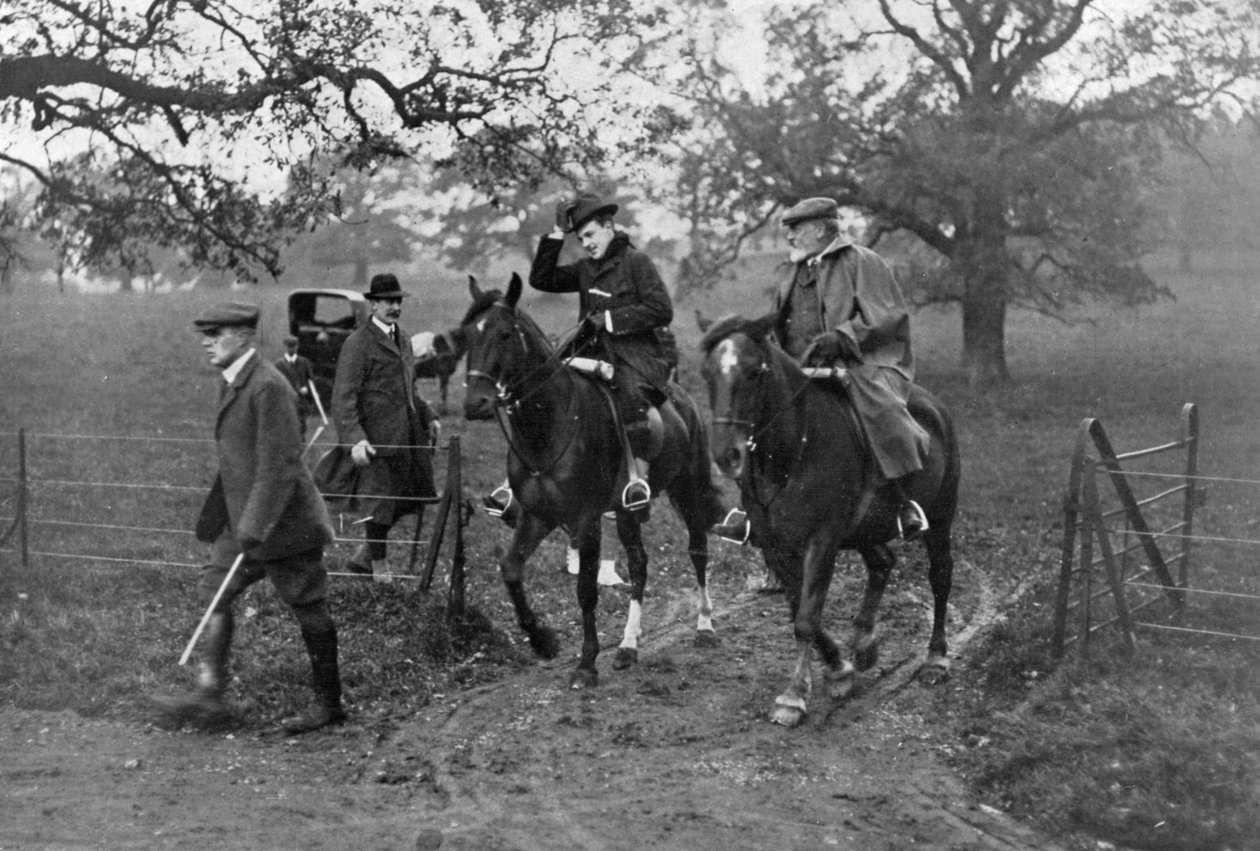 Konger Edward VII af Det Forenede Kongerige og Manuel II af Portugal på jagt, 1909 af Unbekannt