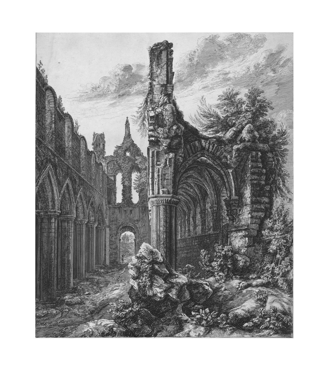 Kirkstall Abbey, Yorkshire, 1823. af Unbekannt