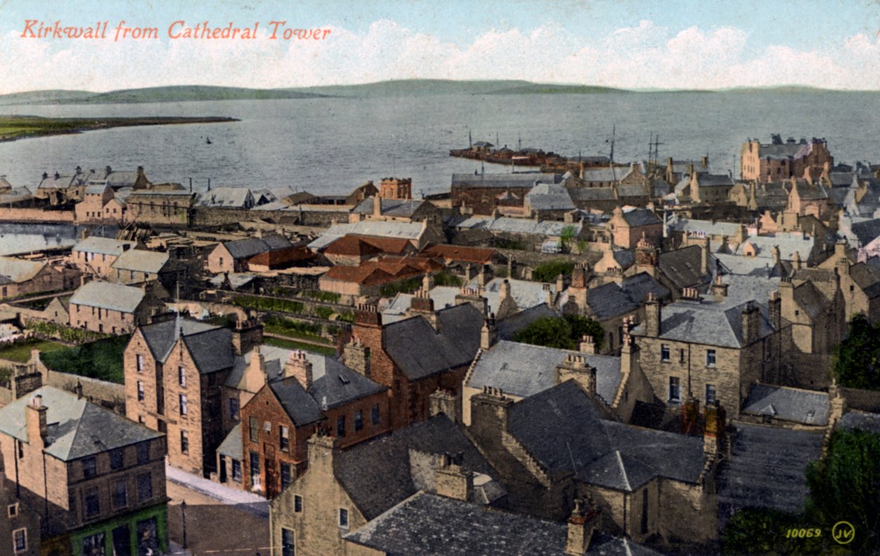 Kirkwall fra katedraltårnet, Orkney, Skotland, 20. århundrede af Unbekannt