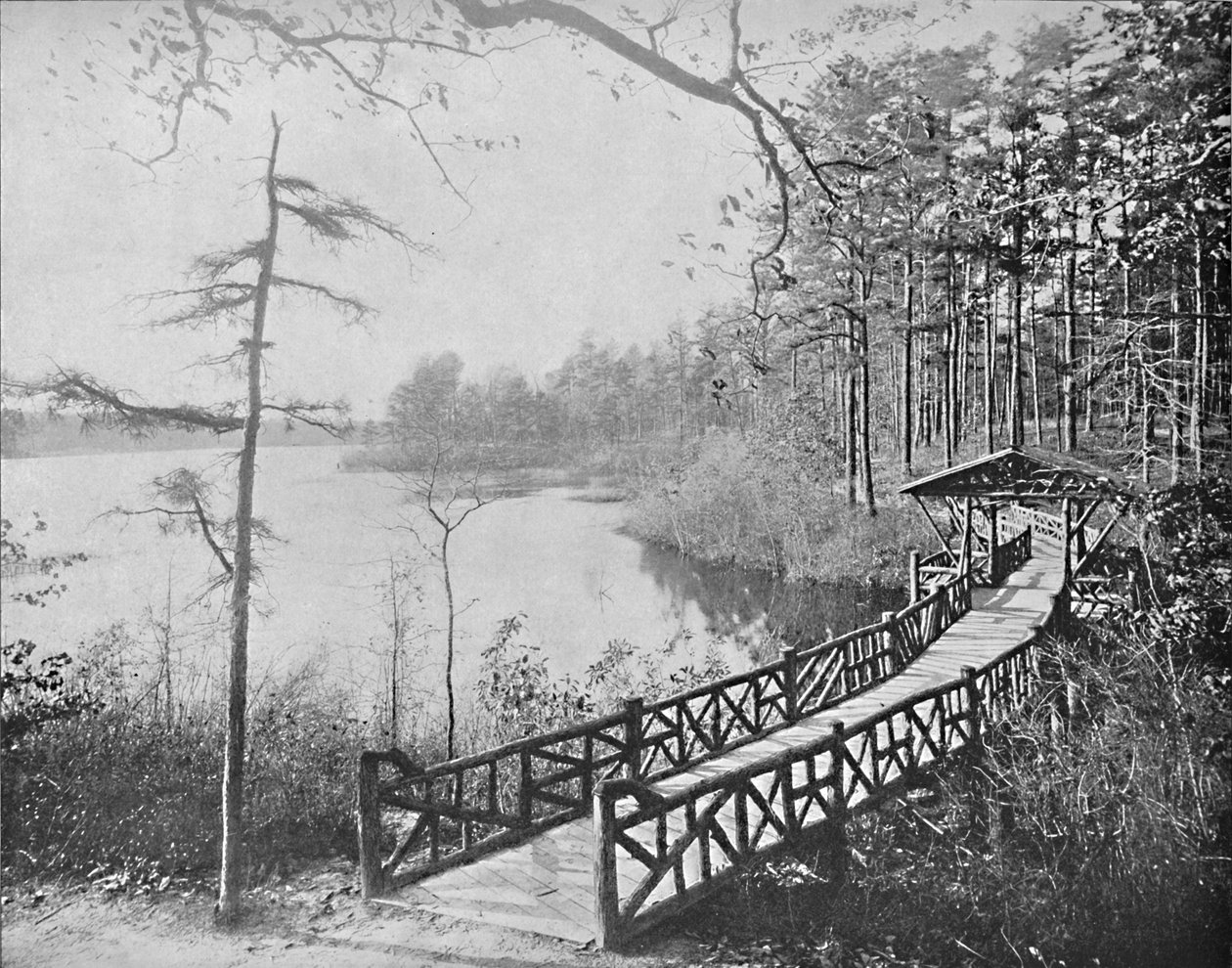 Kissing Bridge, Lakewood, c1897. af Unbekannt