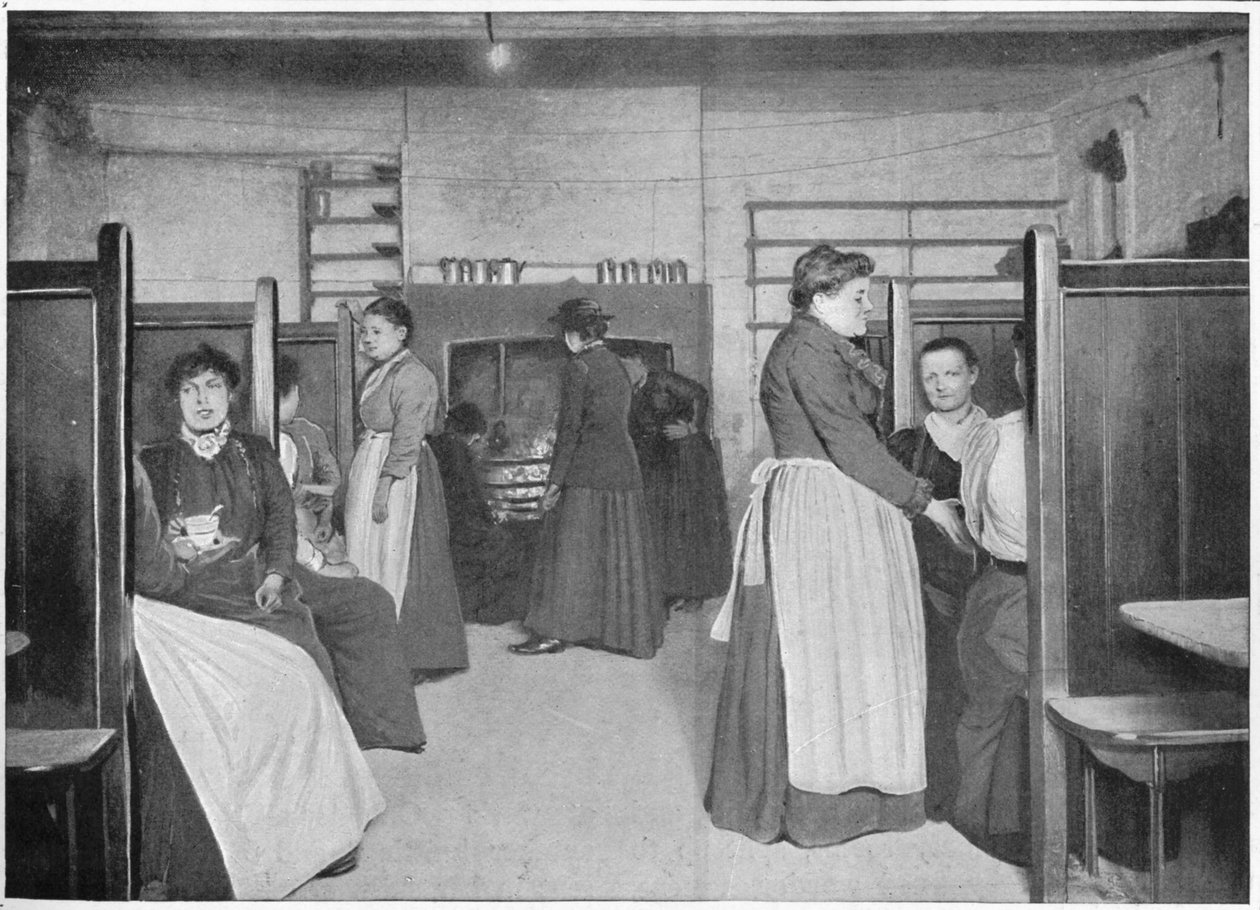 Køkken i et enkelt kvindehjem, Spitalfields, London, c1903 1903 af Unbekannt