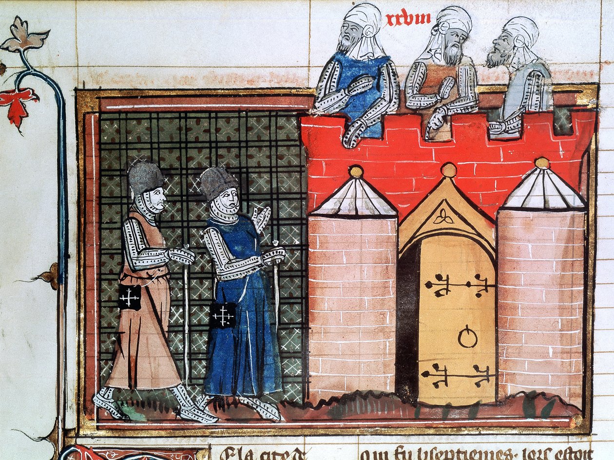 Tempelridderne før Jerusalem, c1099, 1300-tallet af Unbekannt