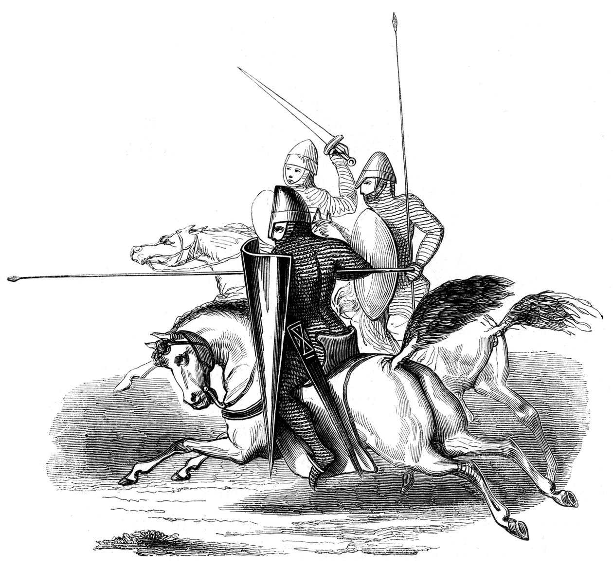 Riddere af kong Louis VI af Frankrig, c1300-tallet 1849 af Unbekannt