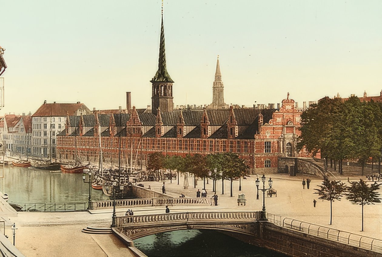 København. Børsen. Omkring 1900. Foto af Photoglob / Zürich af Unbekannt
