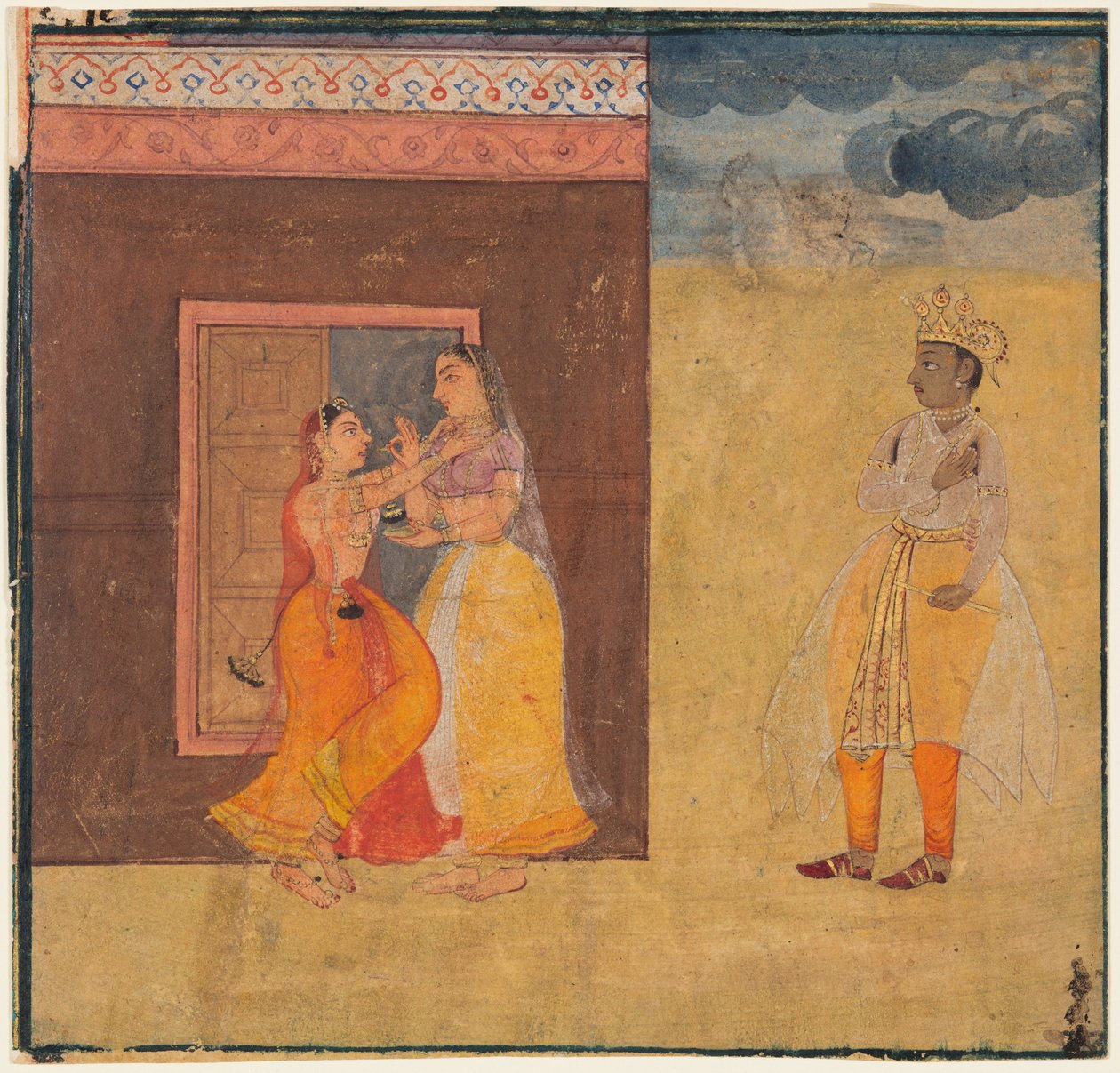 Krishna Abhisarika Nayaka, fra det Rasikapriya-manuskript, ca. ೧೬೧೫- ೨೫. af Unbekannt
