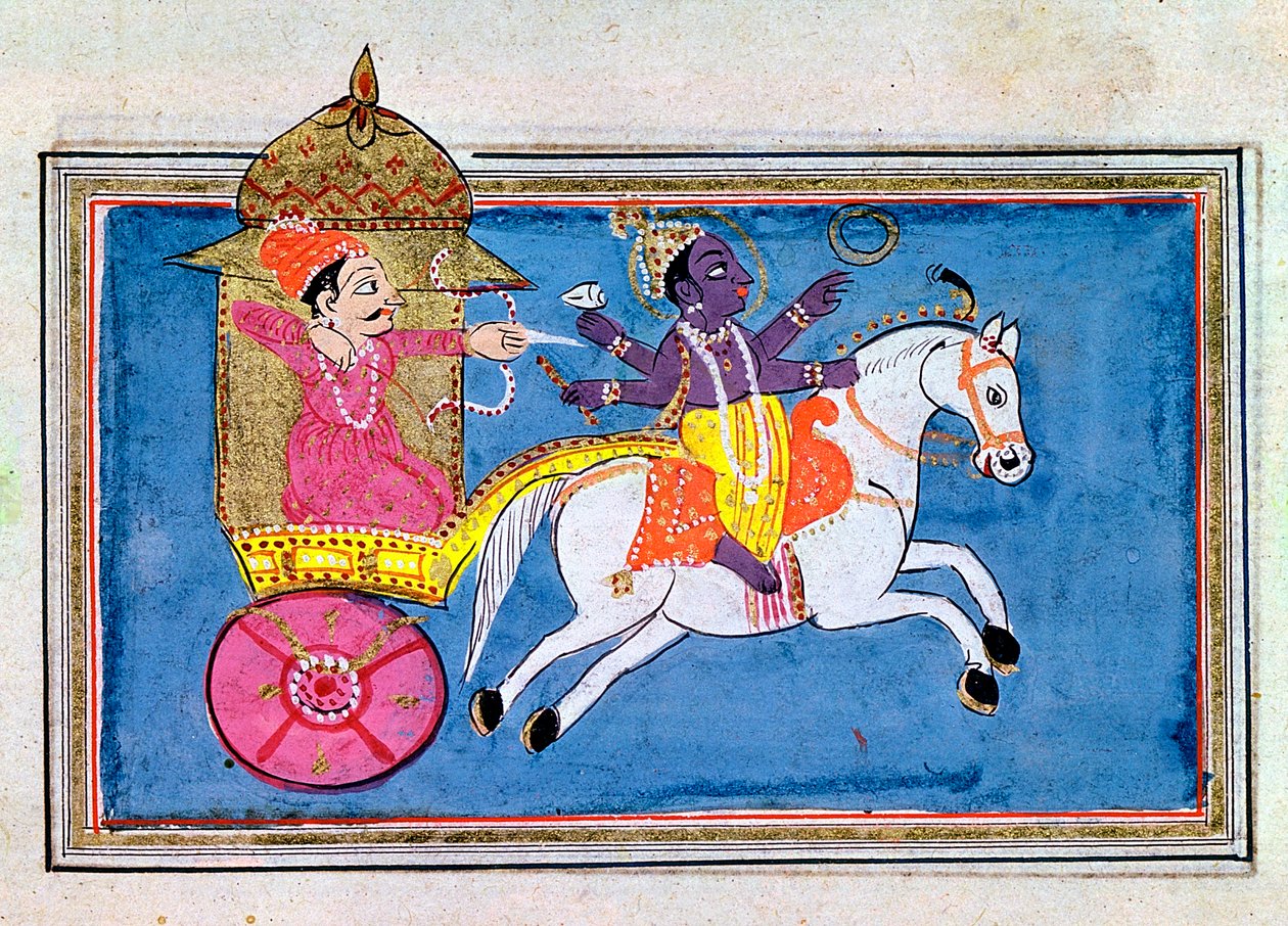 Krishna, hinduistisk guddom, en avatar af Vishnu, 1600-tallet af Unbekannt