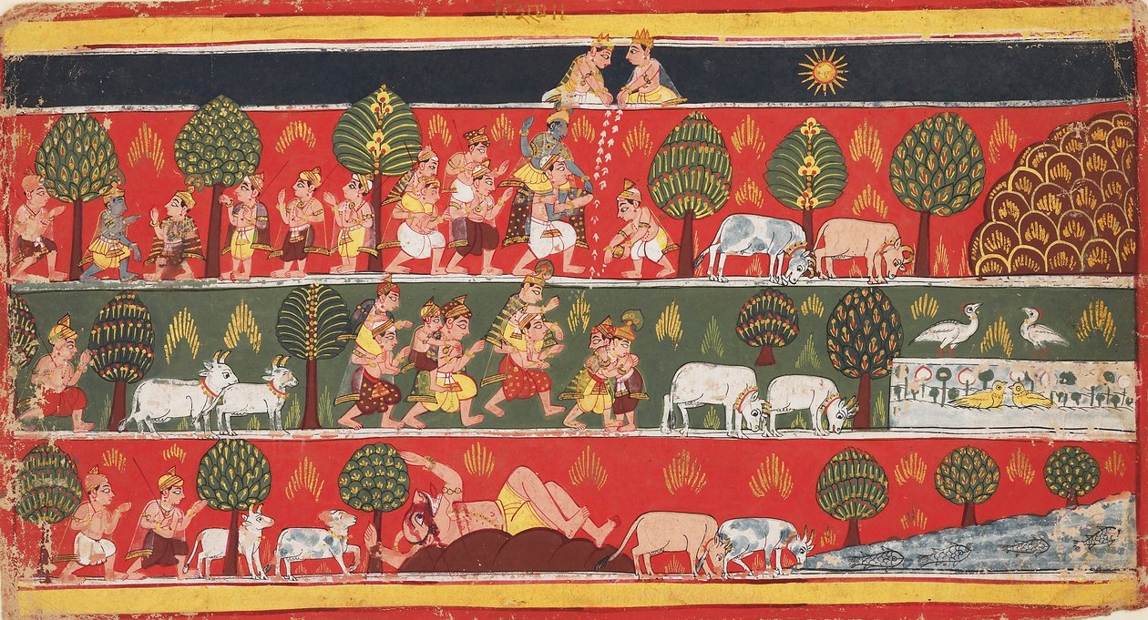 Krishna og gopierne, c1720 af Unbekannt