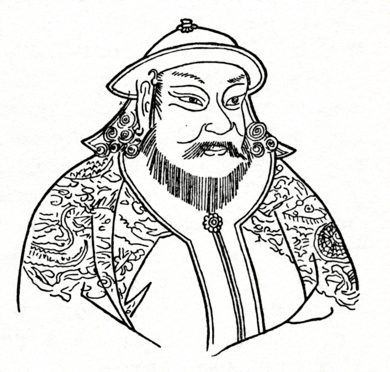 Kublai Khan 1215-1294 af det mongolske imperium og grundlægger af Yuan-dynastiet, 1912 af Unbekannt