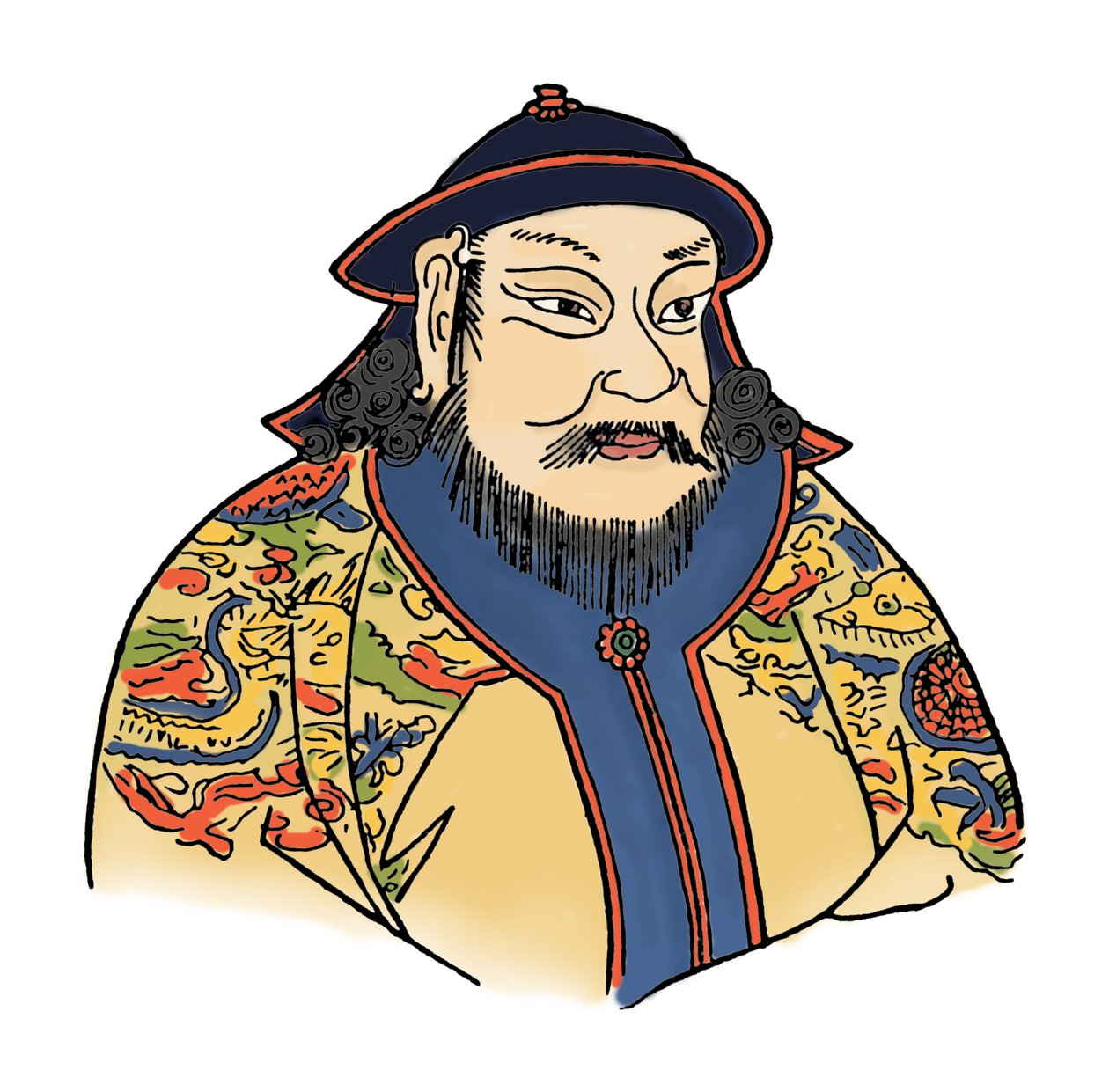 Kublai Khan 1215-1294 af det mongolske imperium og grundlægger af Yuan-dynastiet, 1912 af Unbekannt