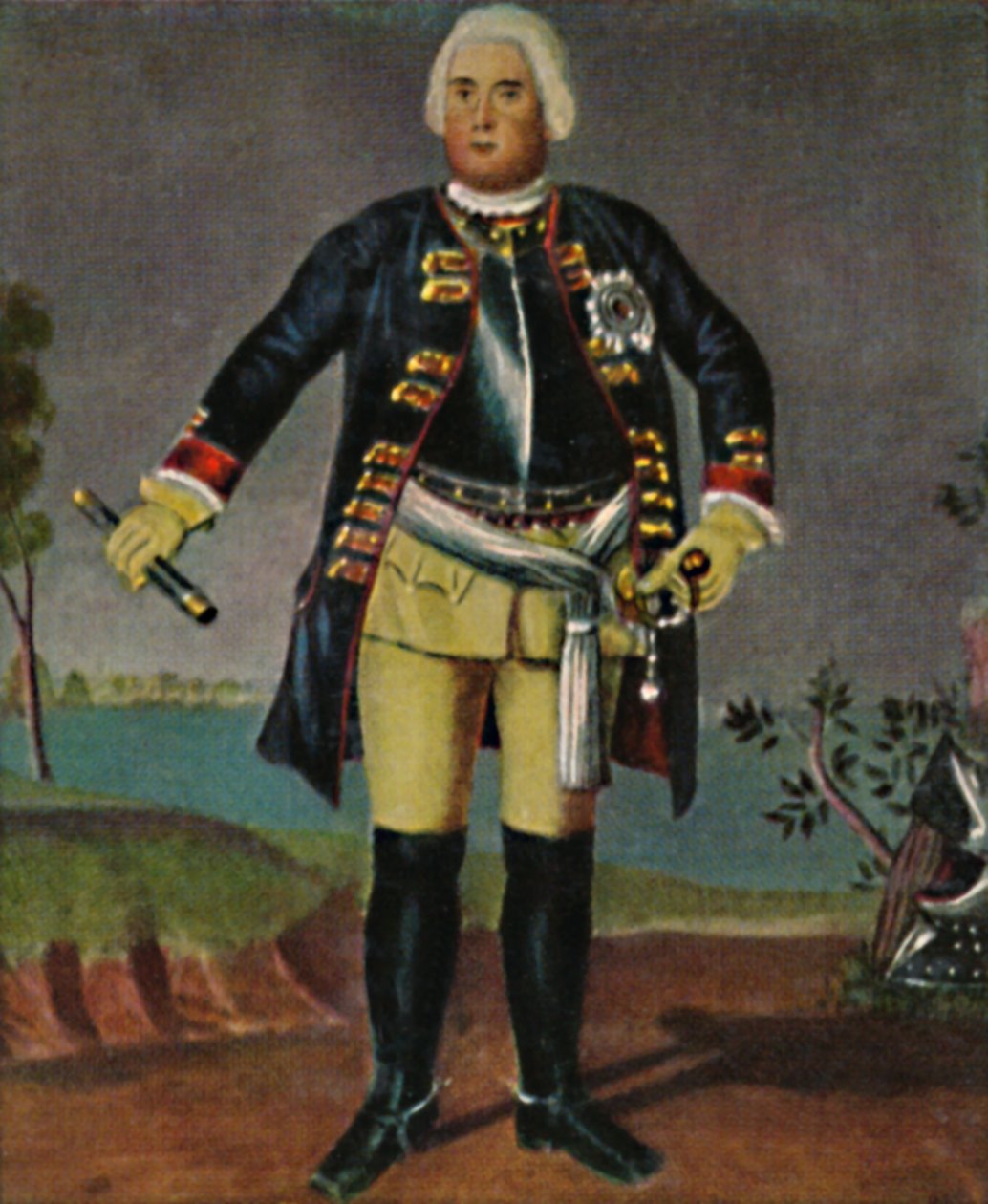 Kong Friedrich Wilhelm I. v. Preussen 1688-1740. - Stik efter maleri af Weidemann, 1934. af Unbekannt