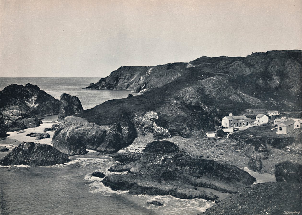 Kynance Cove - The Cove and Village, 1895 af Unbekannt