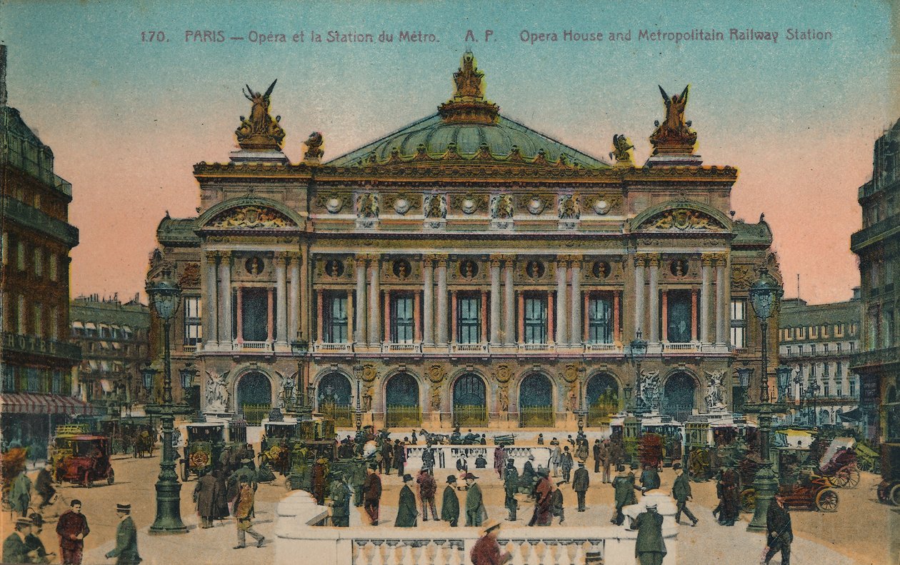 LOpéra og Metro Station, Paris, c1920 af Unbekannt