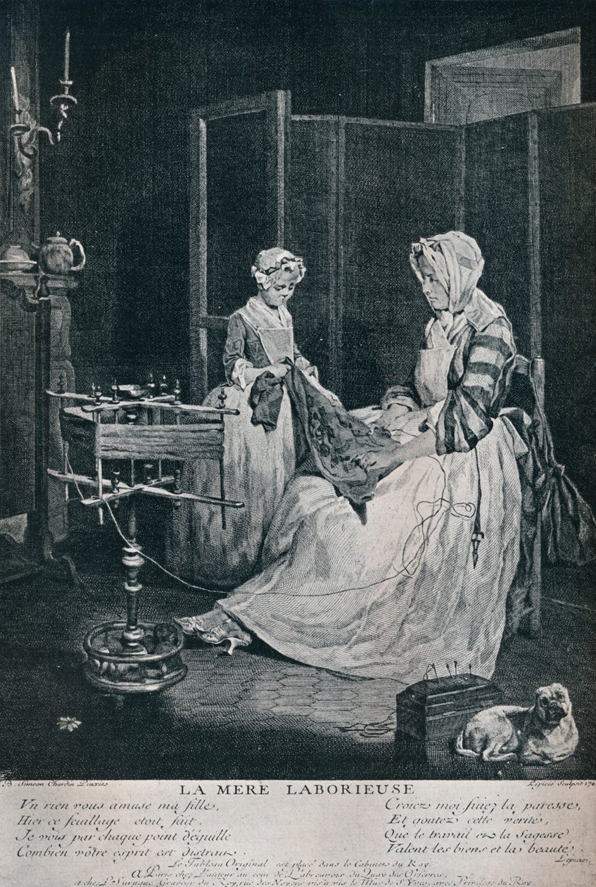 Den arbejdende moder, 1740, 1916 af Unbekannt