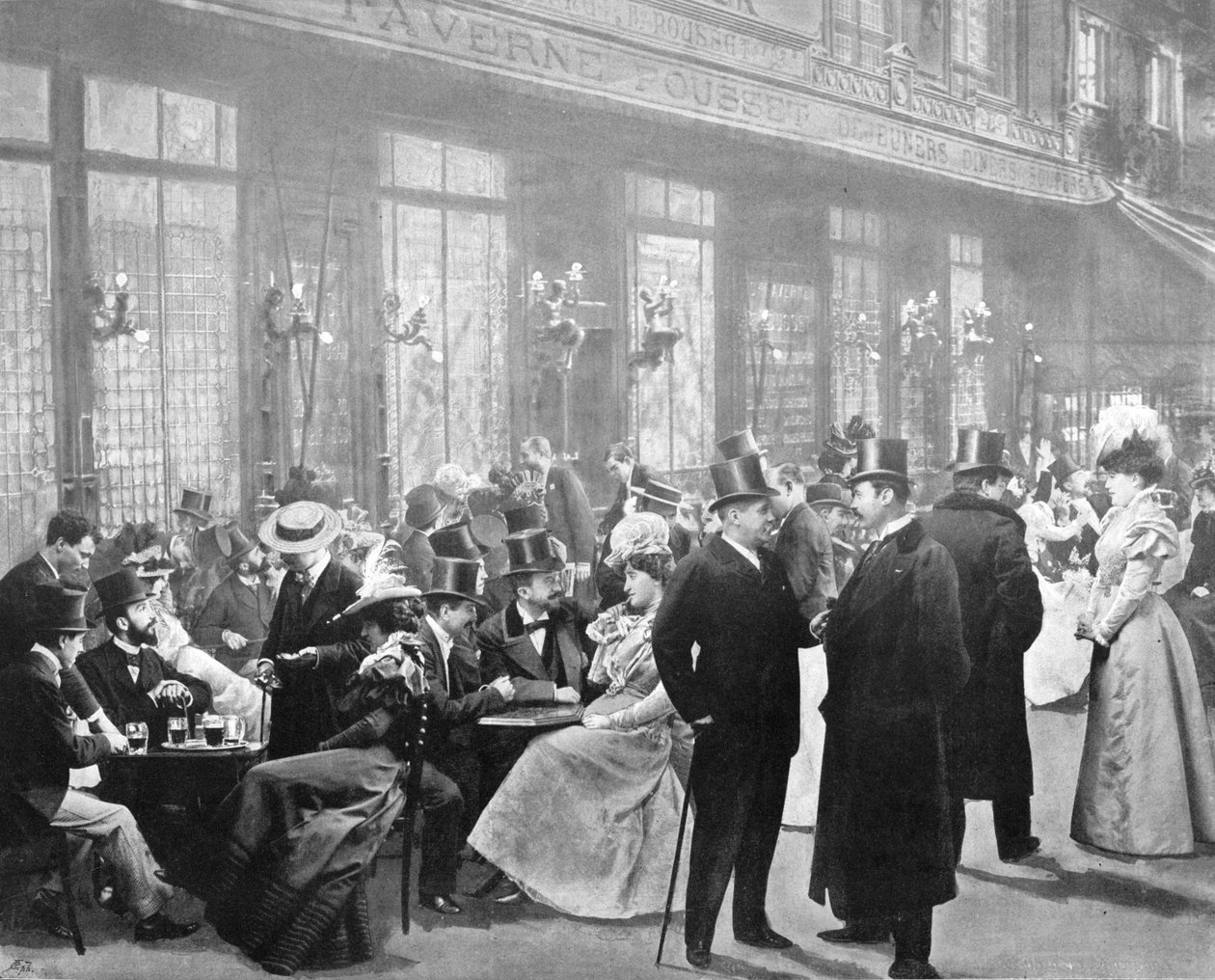 Leaving the Theatres - Chocolate Hour, 1900 af Unbekannt