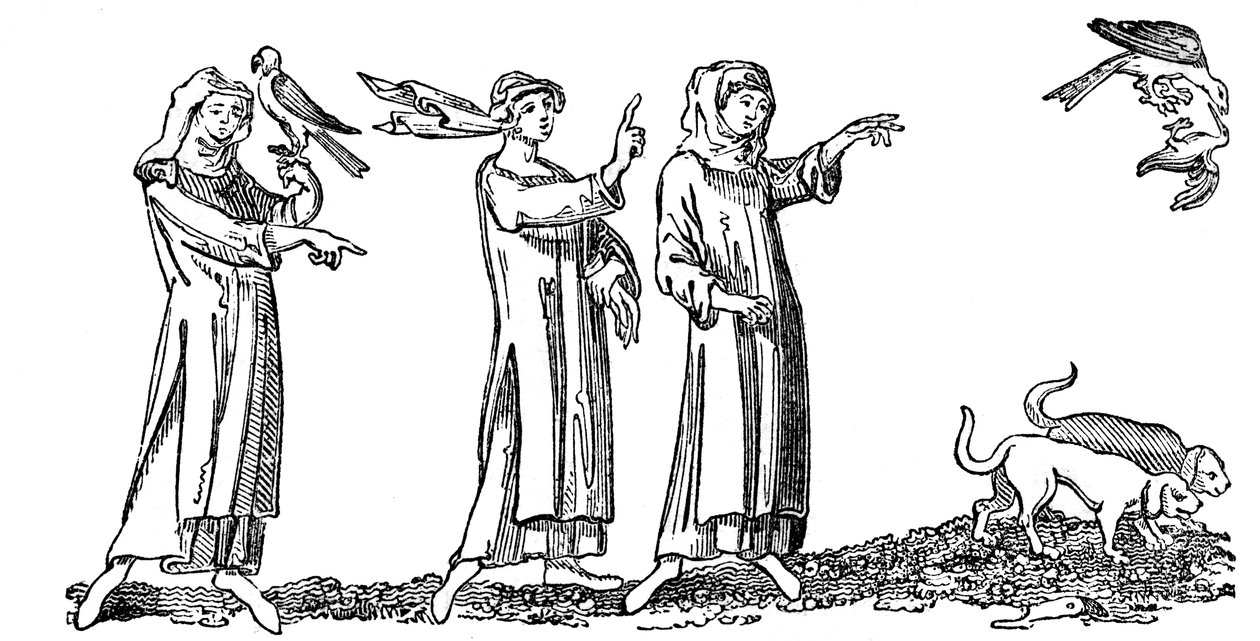 Ladies Hawking, 14. århundrede, 1833 af Unbekannt