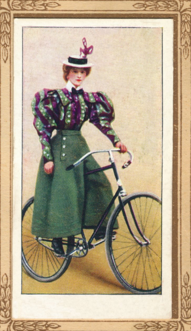 Lady Cyclist iført delt nederdel, 1939 af Unbekannt