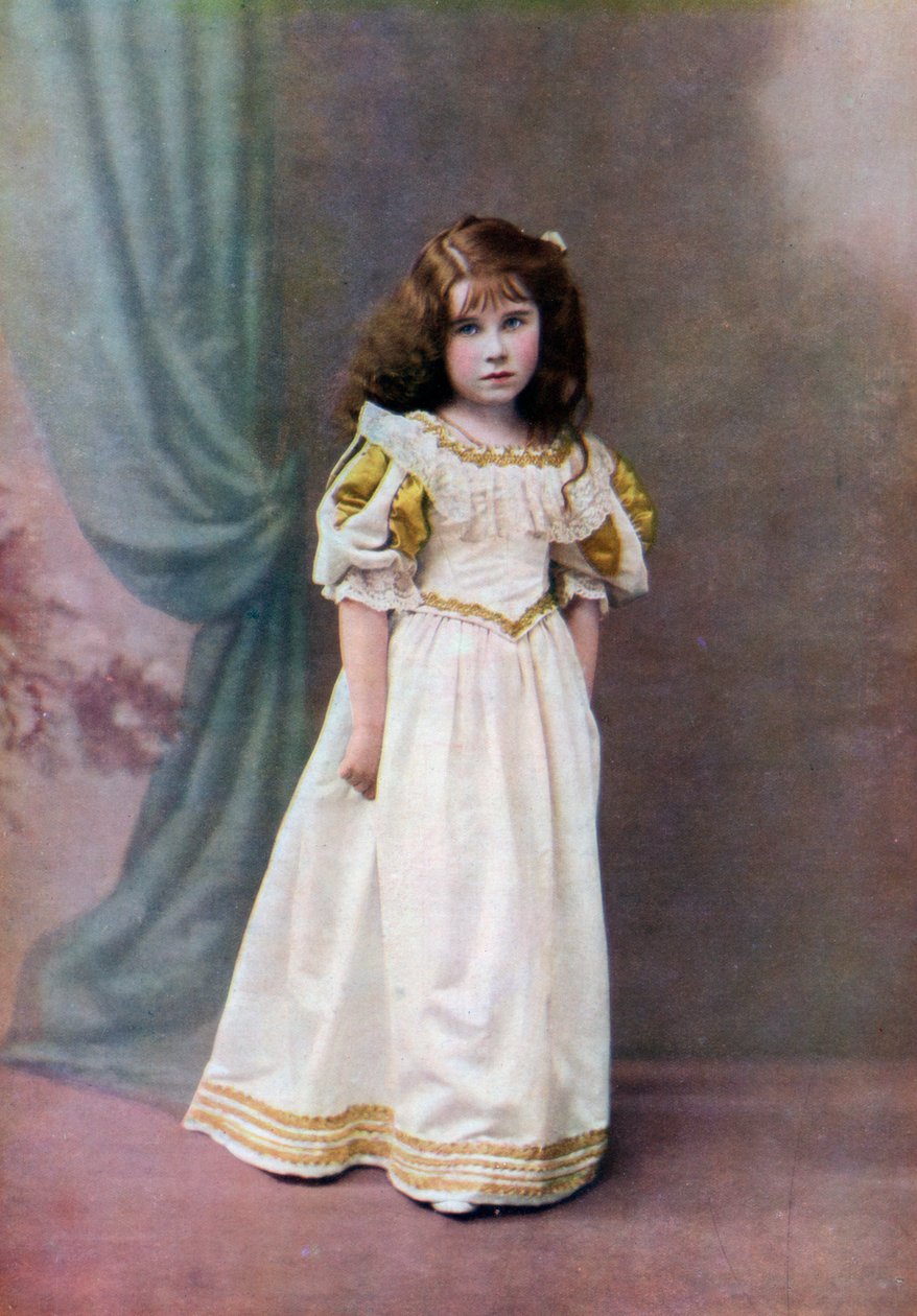 Lady Elizabeth Bowes-Lyon, seks år gammel, 1906-1907 1923 af Unbekannt