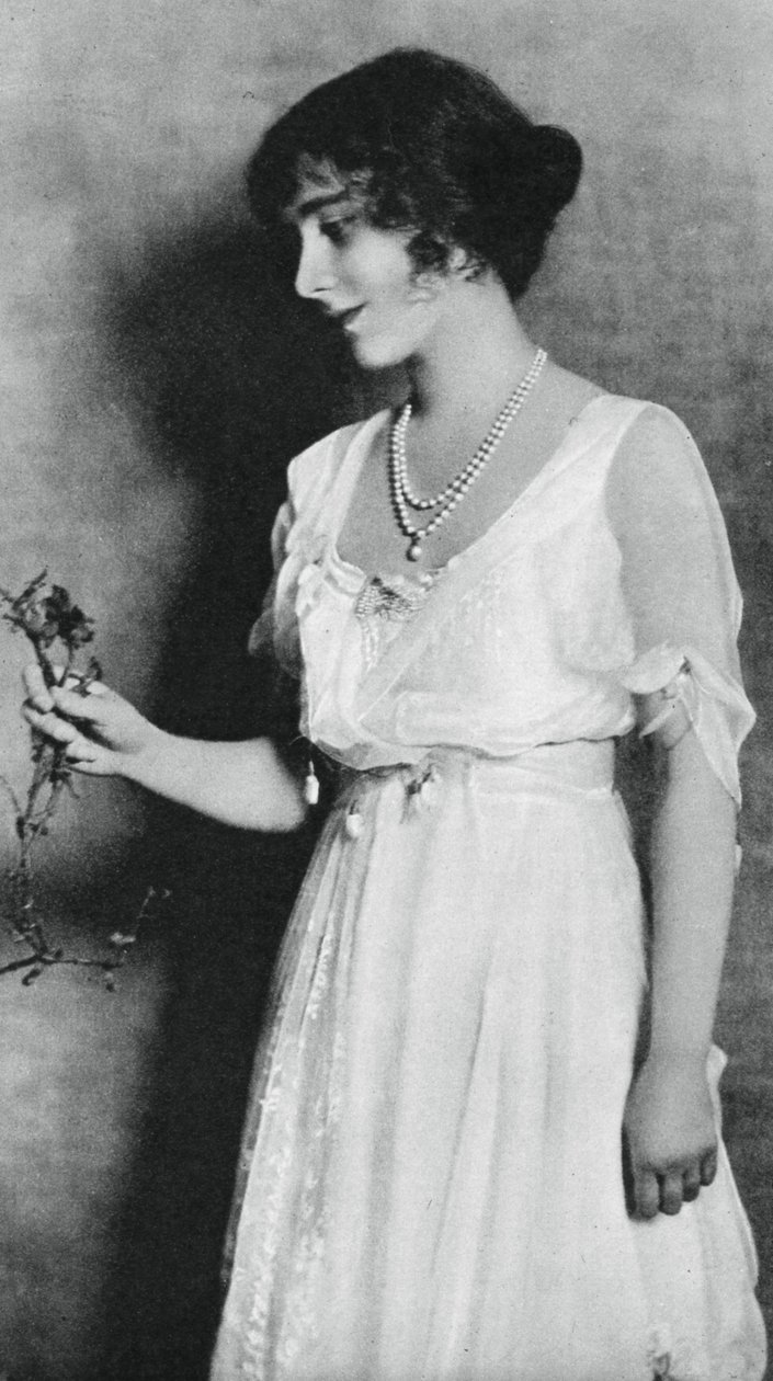 Lady Elizabeth Bowes-Lyon med en rød nellike, 1923, 1937 af Unbekannt