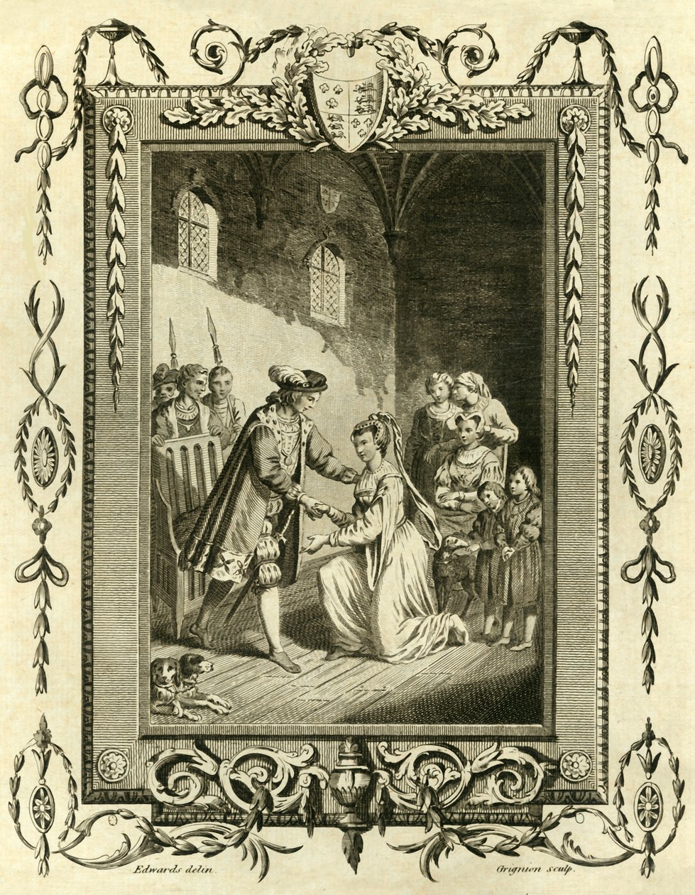 Lady Elizabeth Gray anmoder Edward IV om at genoprette sine lande, 1461, 1783. af Unbekannt