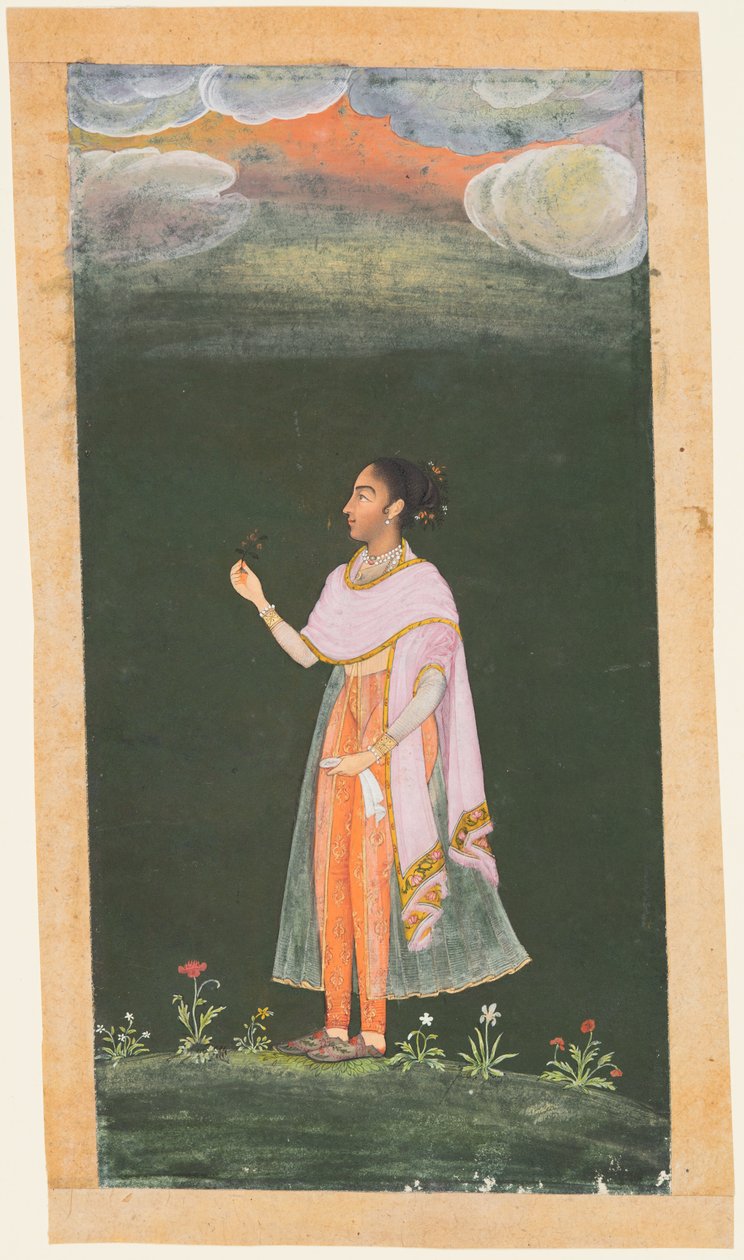 Dame holder en blomst, ca. 1670
