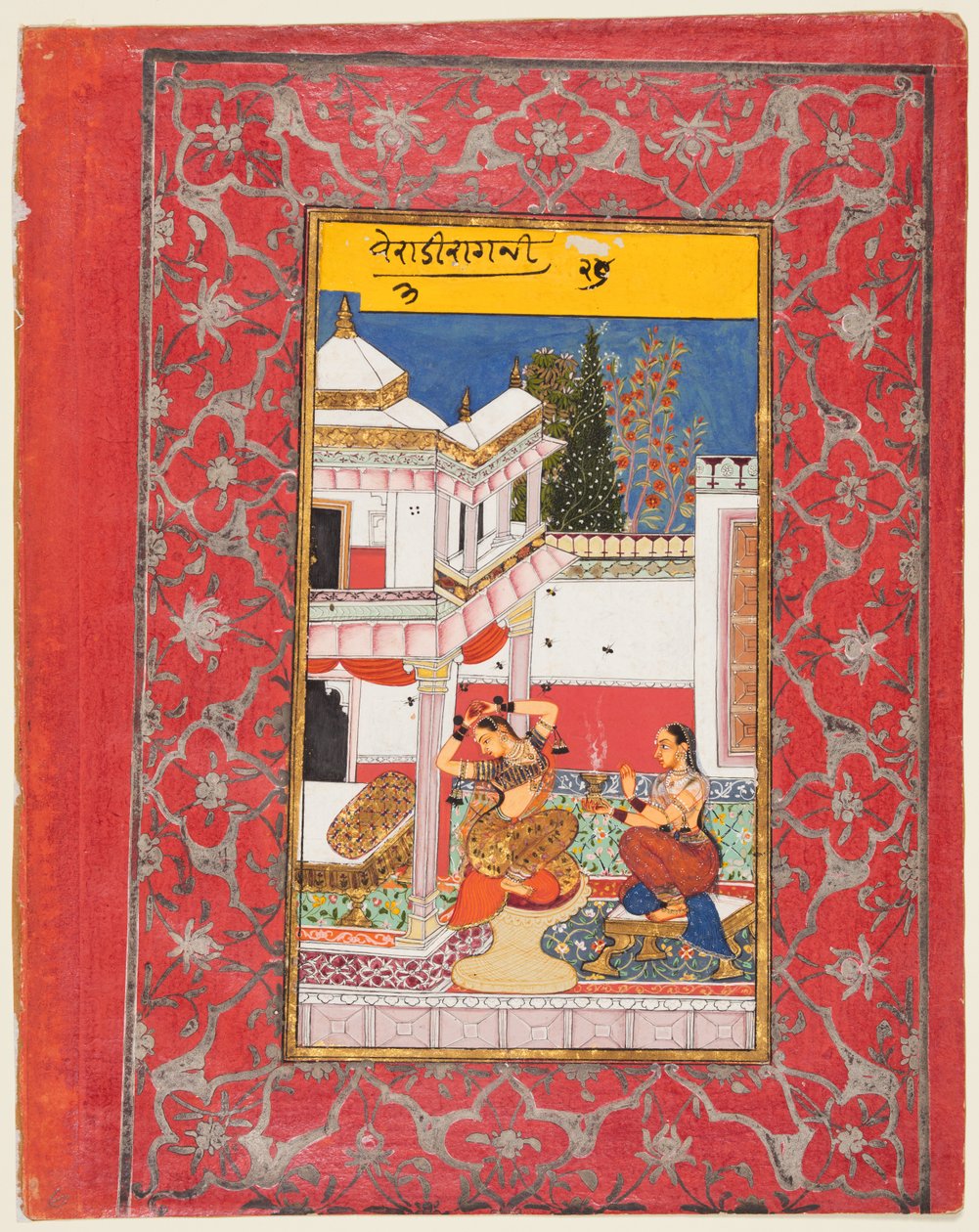 Lady længes efter sin elsker, Varari Ragini af Dipak, fra en Ragamala, 1650-60. af Unbekannt
