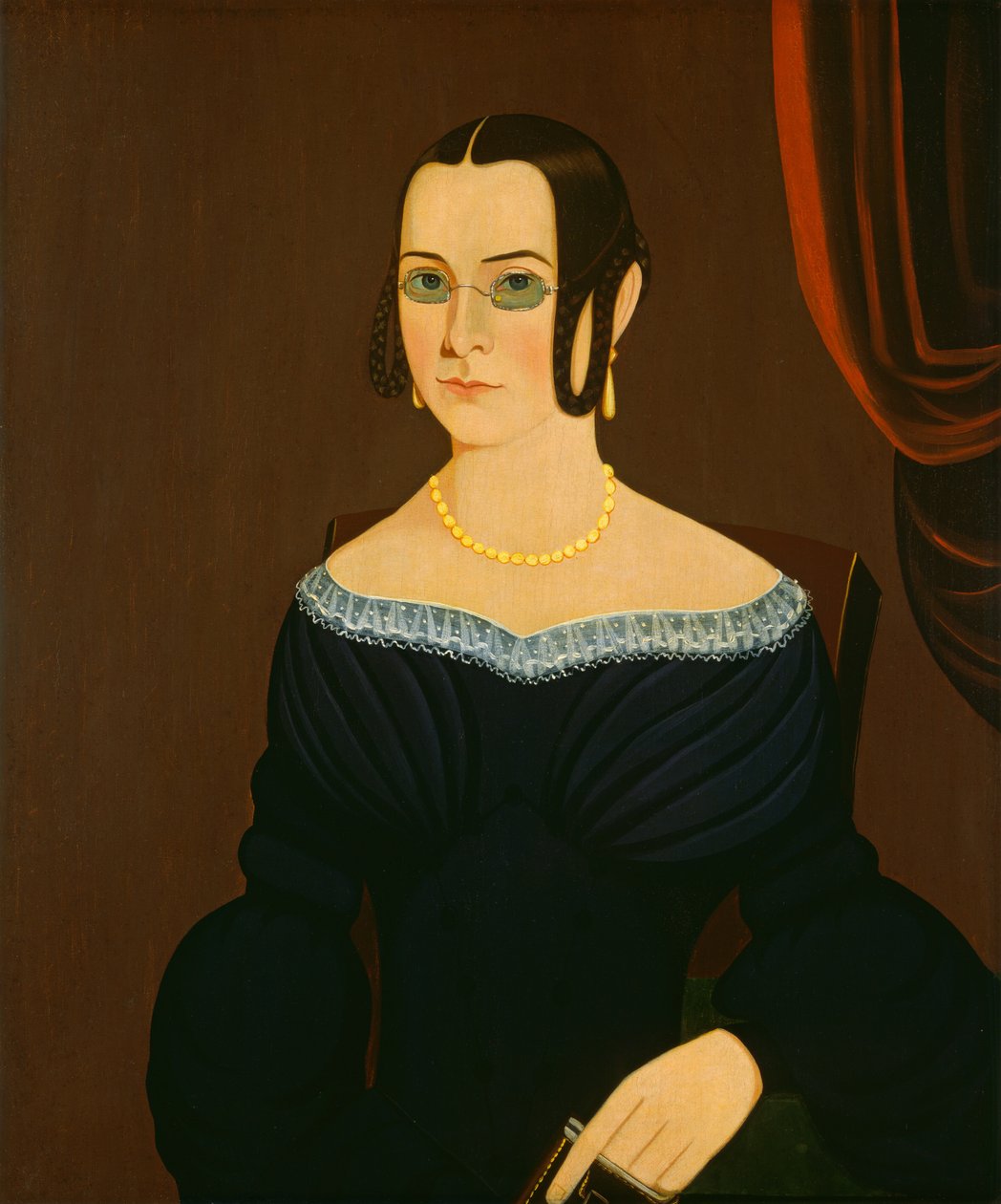 Dame med briller, ca. 1840. af Unbekannt