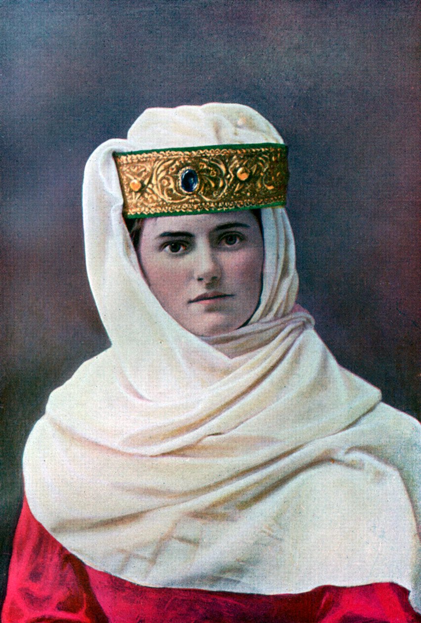 Ladys hovedbeklædning, c1290, 1910 af Unbekannt